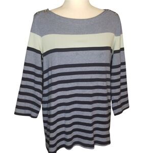 Croft & Barrow Pullover Sweater Stripe Size XL